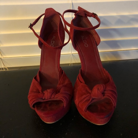 Red Aldo Strappy Heels - Picture 3 of 3